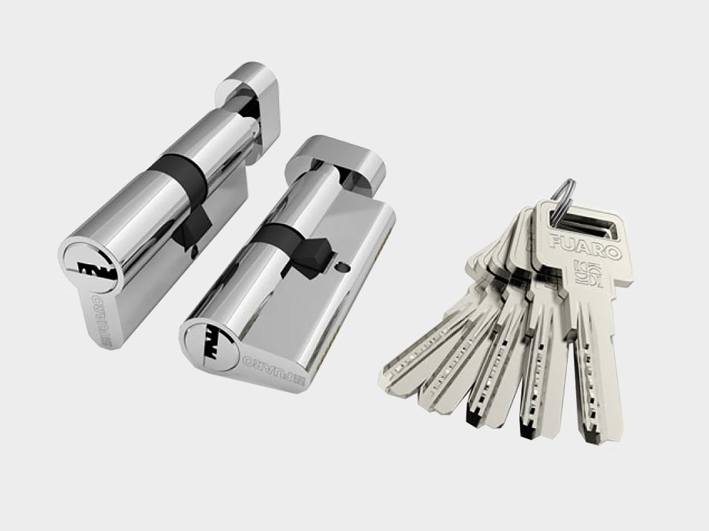 Цилиндровый механизм из алюминия «ключ-вертушка» с 5 ключами в комплекте Владивосток